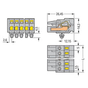 WAGO - Kabelsteckverbinder für Leiterplattensteckverbinder 1-Leiter-Federleiste 231-119/008-000 CAGECLAMP,2,5 mm²,gr − 10 Stück