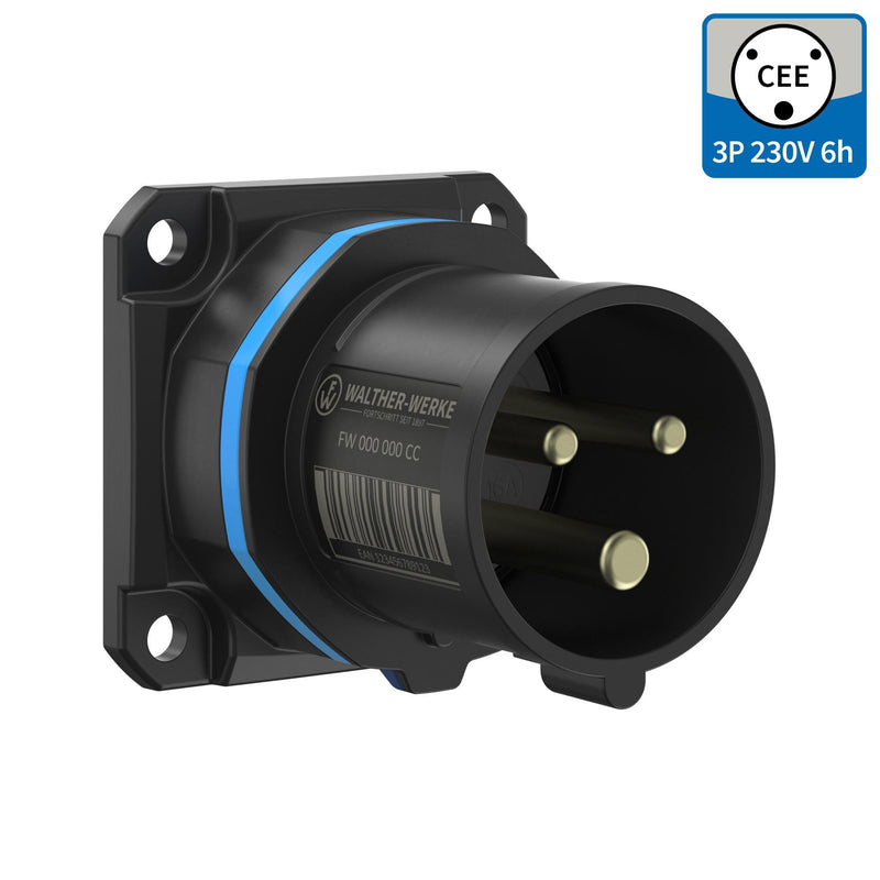 Walther Werke - CEE-Gerätestecker (IEC 60309) CEE NEO Anbaugerätestecker FW612306SK gerade 16A 3P 6h