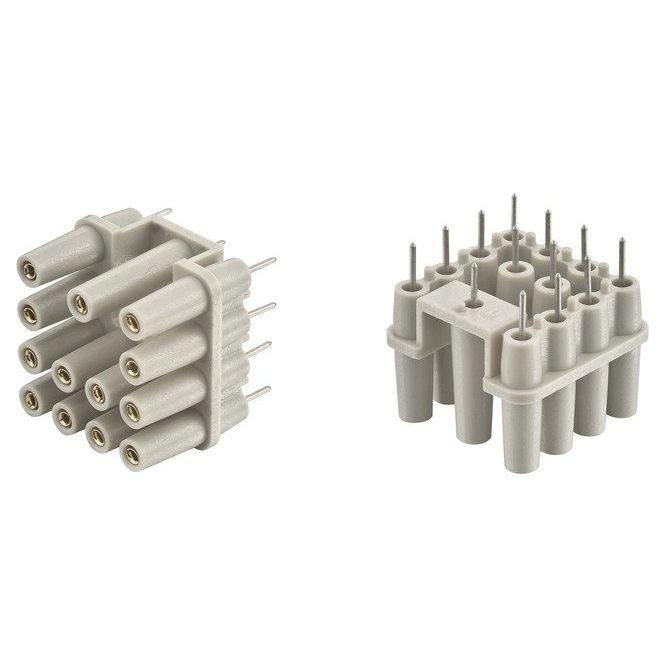 Harting - Leiterplattensteckverbinder Leiterplattenadapter Han 09120129901 Q 12/0 7,5A − 10 Stück