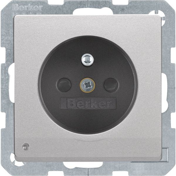 Berker - Steckdose SCHUKO-Steckdose alu/lack 6765106084 LED-Orientier.licht