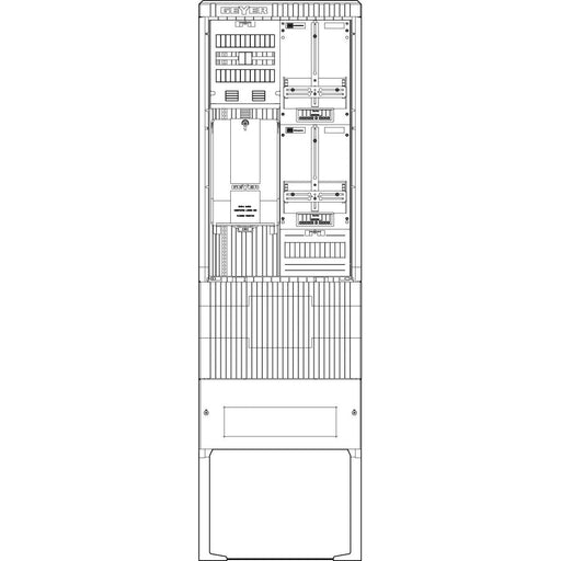 ABN - Zähler-Komplettschrank Zähleranschlusssäule SZ205ZZ2402 2 ZP 4pol