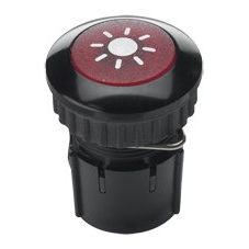 Grothe - Klingeldrücker Klingeltaster rund 14,6mm PROTACT 100 LED Kn.rot, Hülse alu/sw