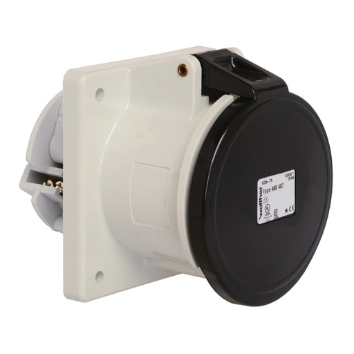 Walther Werke - CEE-Anbausteckdose (IEC 60309) Anbaudose gerade 63A 460407 4P 500V 7h IP44