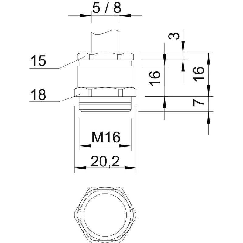 OBO Bettermann - Kabelverschraubung 162 MS M16 vernickelt − 50 Stück