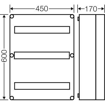 Hensel - Installationskleinverteiler Mi-Automatengehäuse Mi 1653 54TE