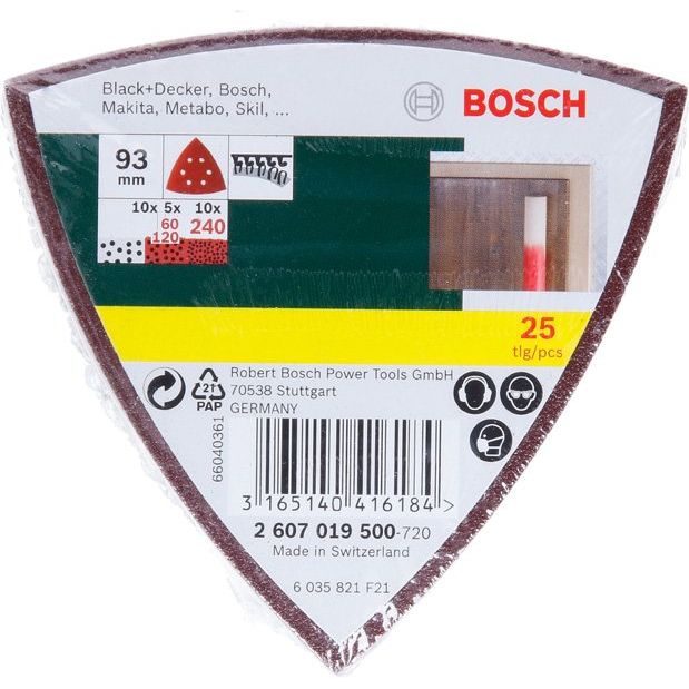 Bosch - Schleifpapierset Schleifblatt-Set für 2607019500 Deltaschleifer 93 mm