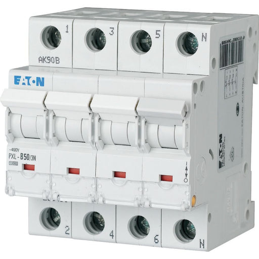 Eaton - Leitungsschutzschalter LS-Schalter m.Beschrift. PXL-C50/3N C 50A, 3p+N