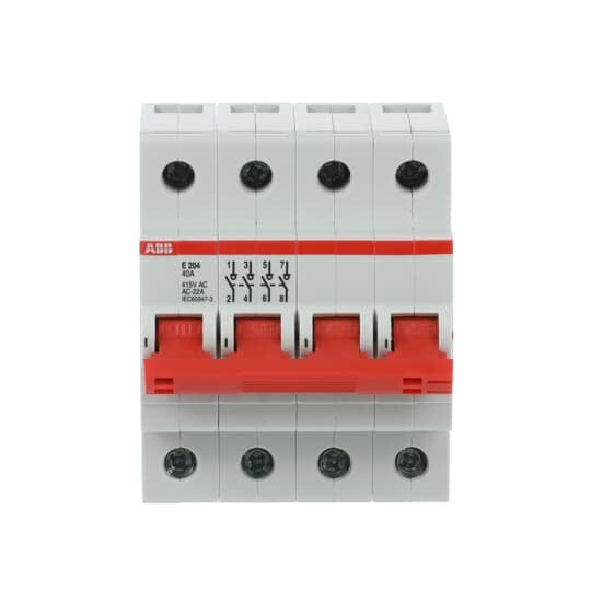 ABB Stotz S&J - Schalter für Reiheneinbau Trennschalter E204/40R Schaltgriff rot