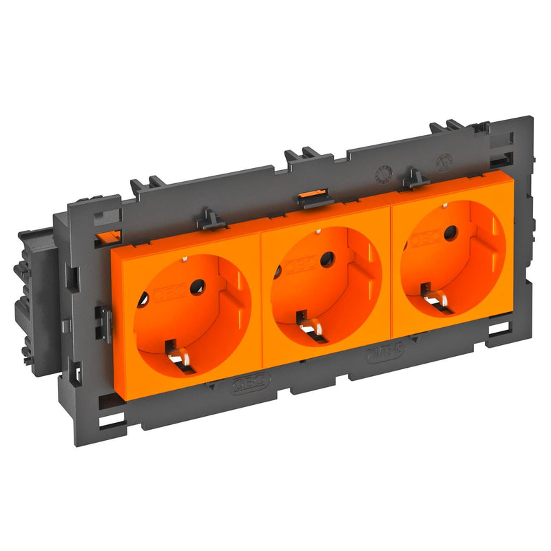 OBO Bettermann - Steckdose 0 Grad, 3-fach STD-D0C8 ROR3 250V,10/16A,Schutzk