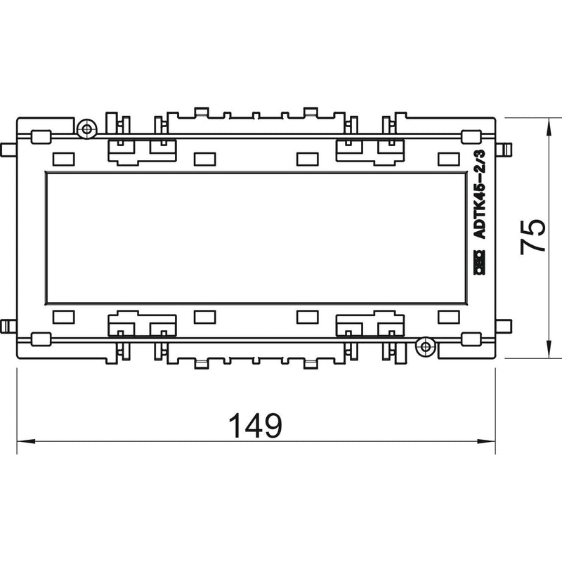 OBO Bettermann - Einbaudose für Geräteeinbaukanal Adapter für Einb.geräte 45 ADT-K45 3 zweifach/dreifach − 6 Stück