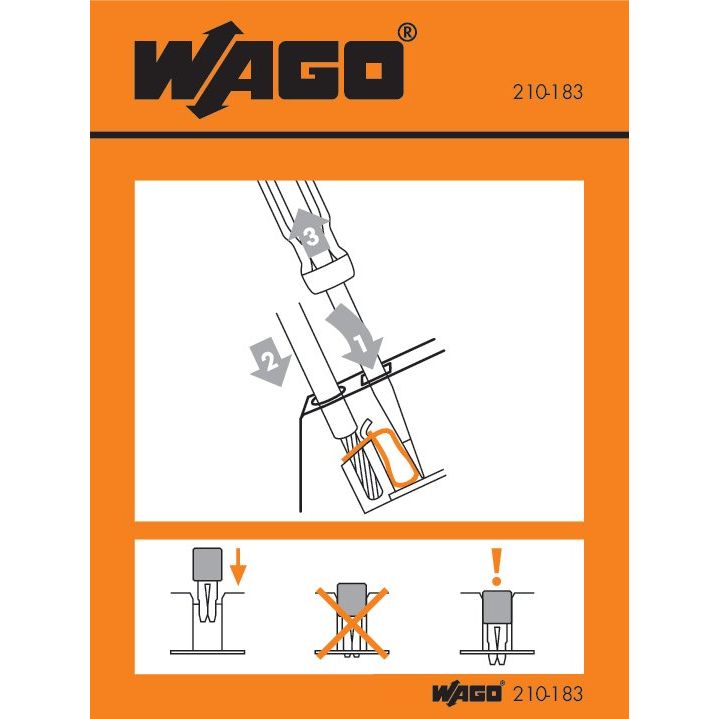 WAGO - Warn-/Hinweisschild Handhabungsaufkleber 210-183 f.280-641/642 − 100 Stück