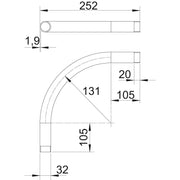 OBO Bettermann - Bogen für Installationsrohre Aluminiumrohrbogen SBM32W ALU m. Gewinde M32x1,5 − 20 Stück