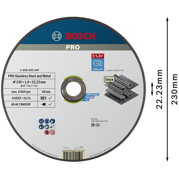 Bosch - Trenn-/Schleifscheibe PRO Stainless Steel and 2608603407 Metal Trennscheibe