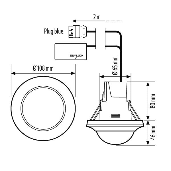 ESYLUX - Bussystem-Bewegungsmelder Präsenzmelder PD-C360bt#EP10428951 DALI-2
