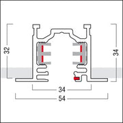 Zumtobel - Elektrisches Zubehör/Ersatzteile für Leuchten Stromschiene 3000mm 3PH/L3+DALITR.-R3mWH weiß