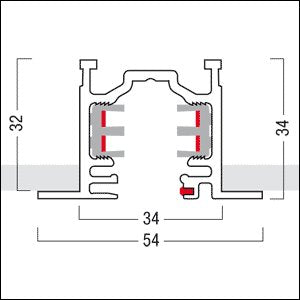 Zumtobel - Elektrisches Zubehör/Ersatzteile für Leuchten Stromschiene 3000mm 3PH/L3+DALITR.-R3mWH weiß