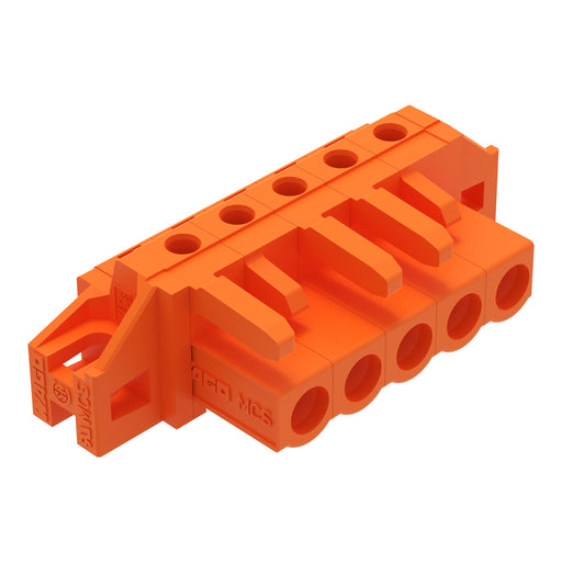 WAGO - Leiterplattensteckverbinder THT-Federleiste abgewink. 232-265/031-000 Maß 5,08mm,orange − 50 Stück