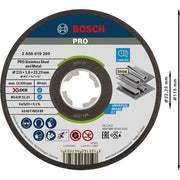 Bosch - Trenn-/Schleifscheibe PRO Stainless Steel and 2608619260 Metal X-Lock