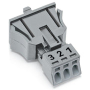 WAGO - Geräteanschluss für steckbare Gebäudeinstallation Snap-In-Stecker 890-753 3-polig,Kod. B,grau − 50 Stück