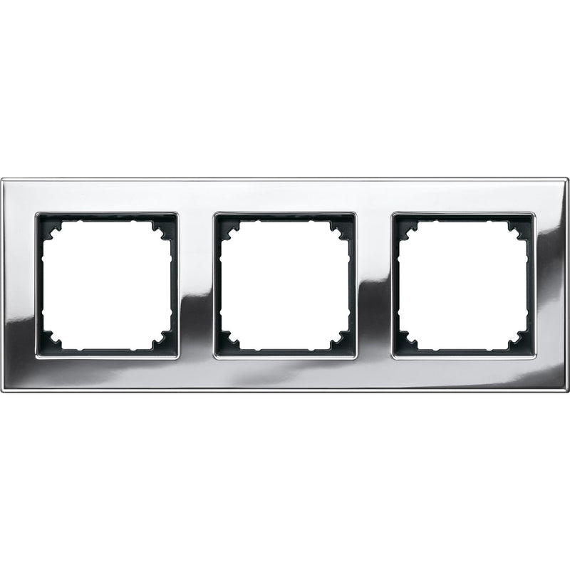 Merten - Abdeckrahmen Metallrahmen 3f.chrom 475339 waage/senkrecht