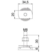 OBO Bettermann - Hammerkopfschraube MS41HBF M8x30 ZL mit Feder − 50 Stück