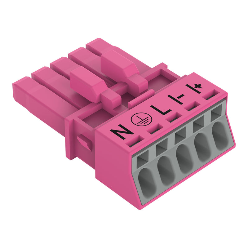 WAGO - Steckverbinder für steckbare Gebäudeinstallation Buchse 5-polig 890-285/080-000 Kod. B,pink − 50 Stück
