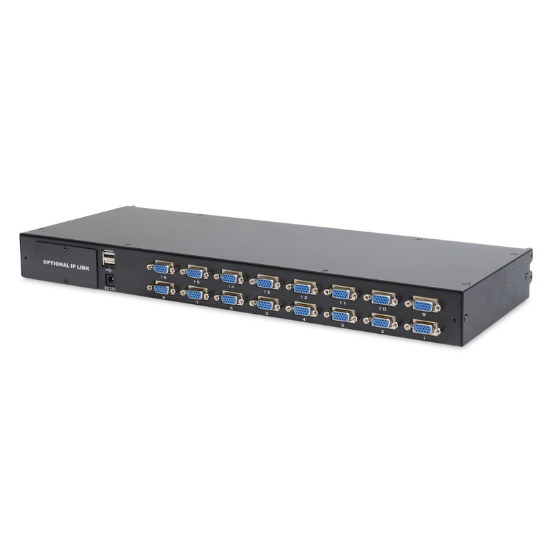 DIGITUS - Endgeräteumschalter Modulare Konsole m.19" TFT DS-72211-3GE 48,3cm, 16-Port KVM