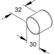 Niedax - Schutzkappe/Abdeckung für Stiel/Profilschiene Schutzkappe D=30 mm SKMI 30 − 50 Stück