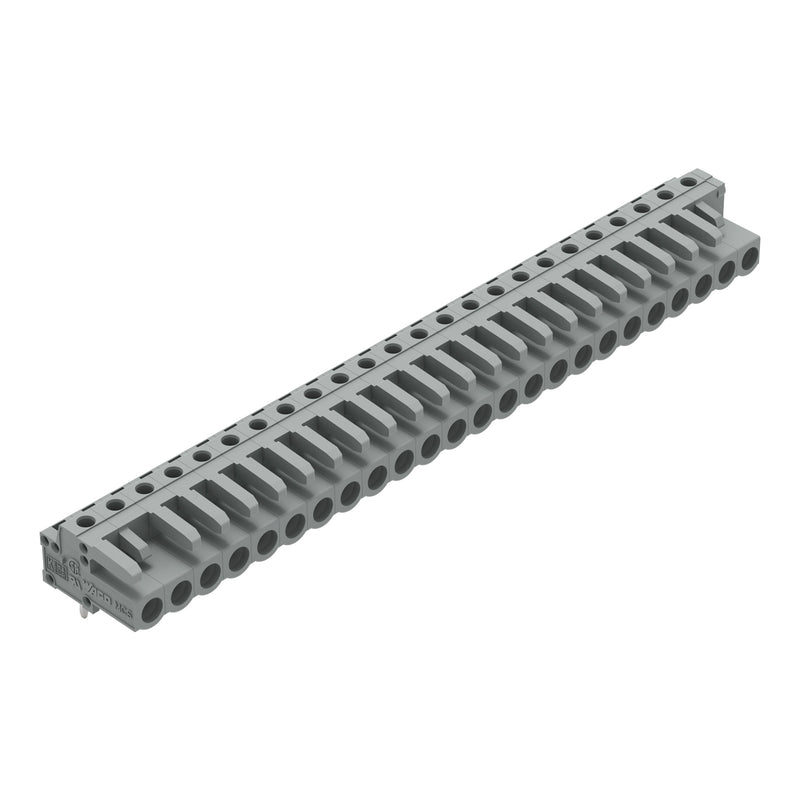 WAGO - Leiterplattensteckverbinder THT-Federleiste abgewink. 232-254 Rastermaß 5mm,grau − 10 Stück