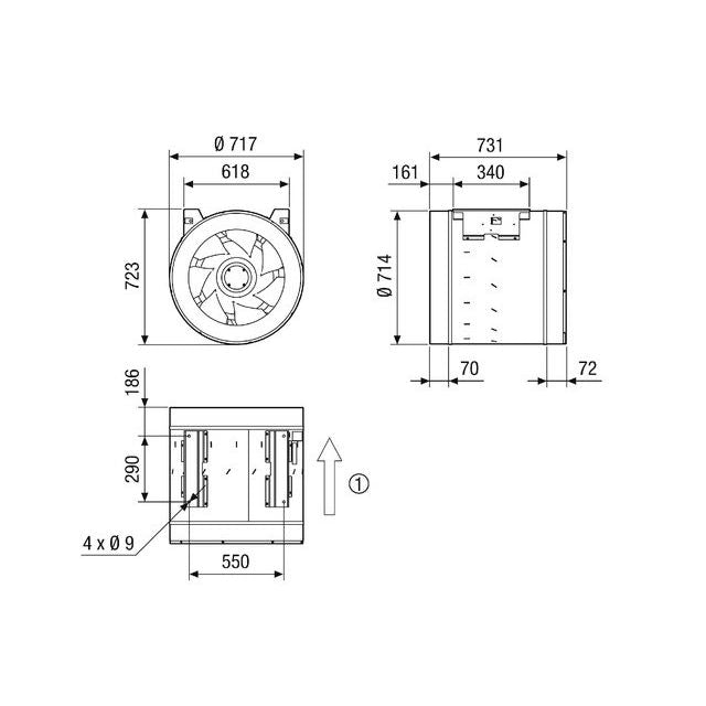 Maico - Ventilator für Rohreinbau Diagonal-Ventilator EDR 71-2 für Rohreinbau