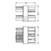 WAGO - Kompaktverteiler für steckbare Gebäudeinstallation 3-fach-Verteiler 4-polig 770-1734 Kod. B,grau − 50 Stück