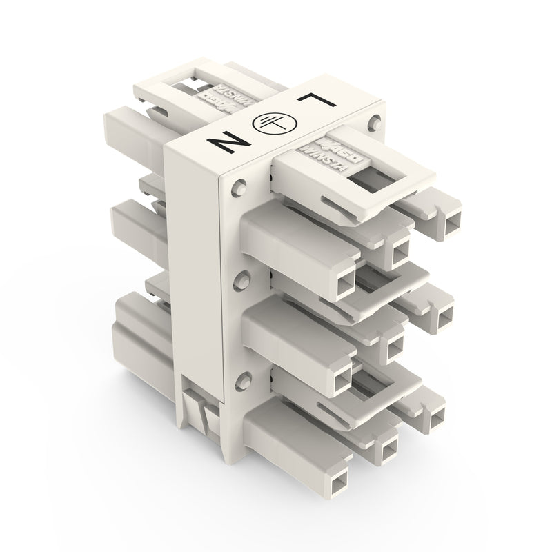 WAGO - Kompaktverteiler für steckbare Gebäudeinstallation Verteiler 770-658 250V 25A 3p. weiß − 25 Stück