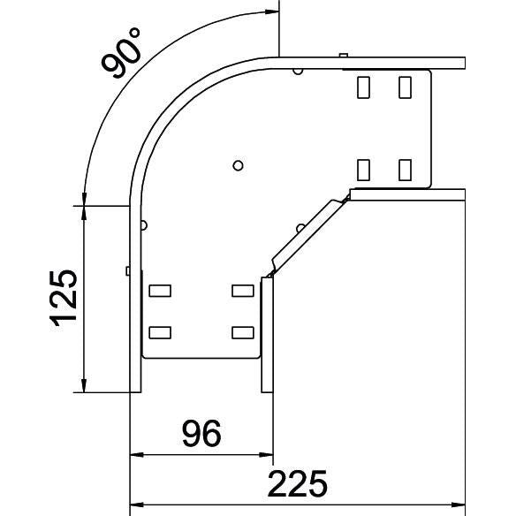 OBO Bettermann - Bogen für Kabelrinne Bogen 90 Grad RB 90 610 FT 60x100 tauchfeuerv. − 1 Stück