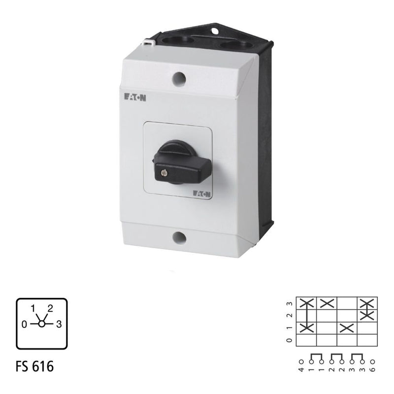 Eaton - Steuerschalter Stufenschalter Heizung T3 T3-2-95/I2 32A Aufbau rastend
