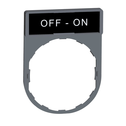 Schneider Electric - Bezeichnungsschild für Befehlsgeräte Schildträger 30x40mm ZBY2367C0 OFF-ON 22mm grau