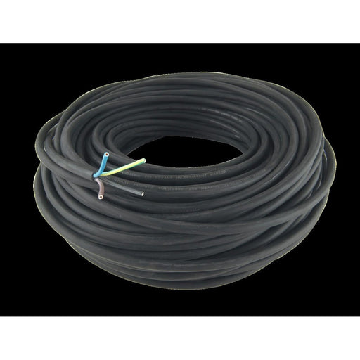 Warema Sonnen - Energiekabel < 1 kV, für feste Verlegung Leitung H05RR-F4G 0,75 614150 schwarz,50m Ring − 5 Stück