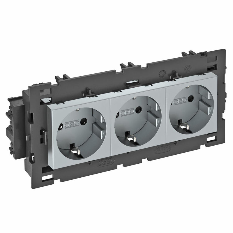 OBO Bettermann - Steckdose 0 Grad, 3-fach STD-D0C8 AL3 250V,10/16A,Schutzk