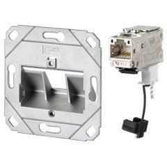 Metz Connect - Kommunikationsanschlussdose Kupfer Anschlussdose 1-Port Set TN-C6A-Kmod-1UP0-270 UP C6A 270° Jack − 1 Stück