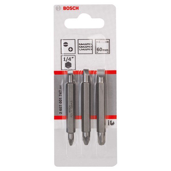 Bosch - Bit-Set Doppelklingenbit-Set, 2607001747 3-teilig S0,6x4,5