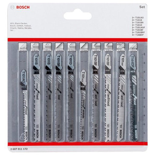 Bosch - Sägeblatt Sortiment 10-tlg. Stichsägeblatt-Set 2607011172 Clean Cutting
