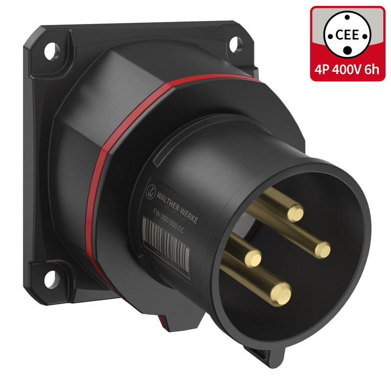 Walther Werke - CEE-Gerätestecker (IEC 60309) CEE NEO Anbaugerätestecker FW733406CC schräg 32A 4P 6h