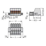 WAGO GmbH & Co. KG - Ein- und mehrpolige Klemmenleiste 1-Leiter-Federleiste 831-3108/107-000 CAGECLAMP,10mm²,lgr − 12 Stück
