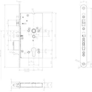 Assa Abloy effeff - Elektrischer Türöffner Mediator Schloss 609-502PZ-----1 Vollblatt,Dornm.55mm
