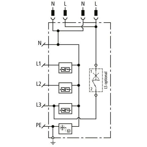 DEHN - Kombi-Ableiter für Energietechnik Kombi-Ableiter DSH ZP B2 LSG TT 255