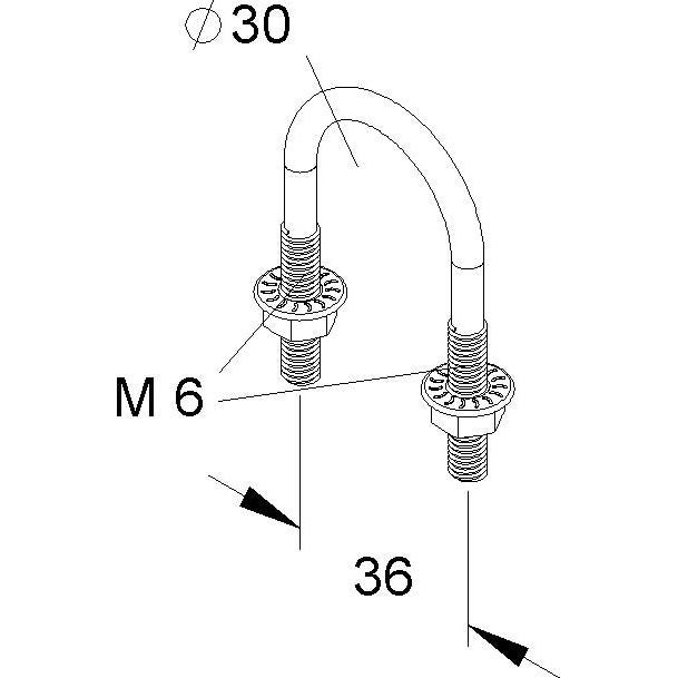 Niedax - Rundstahlbügel U-Form Rundstahlbügel MIRB 30 E3 − 20 Stück