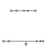 WAGO - Schutzleiter-Reihenklemme Doppelstockklemme 870-535 0,08-2,5/4qmm PE/N − 50 Stück