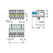 WAGO - Kabelsteckverbinder für Leiterplattensteckverbinder 1-Leiter-Federleiste 2721-112/008-000 Push-inCAGECLAMP,lgr − 25 Stück