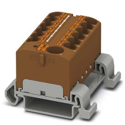 Phoenix Contact - Durchgangs-Reihenklemme Verteilerblock PTFIX10/12X4-NS35ABN − 8 Stück
