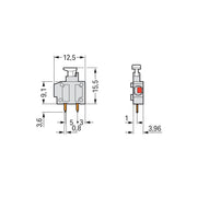 WAGO - Leiterplattenklemme Anreihbare Leiterplattenk. 235-201 Drücker,1,5mm²,lgr − 100 Stück