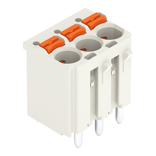 WAGO - Leiterplattensteckverbinder 1-Leiter-THR-Federleiste 2092-1173/200-000 CAGE CLAMP,lichtgrau − 200 Stück